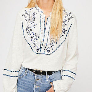 Free People Sundance Kid Henley Top S